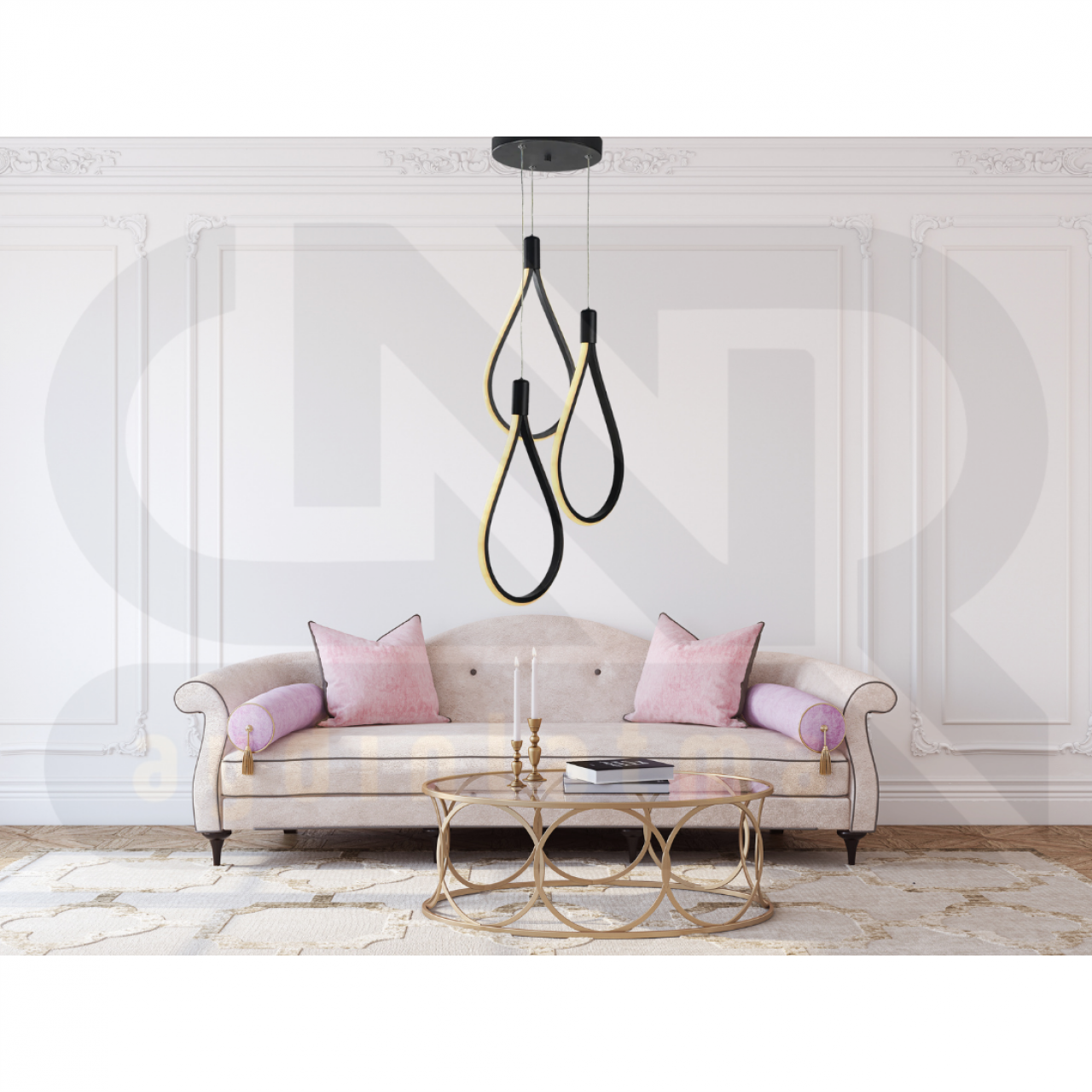 Rain 3LÜ Sarkıt Siyah Led Avize