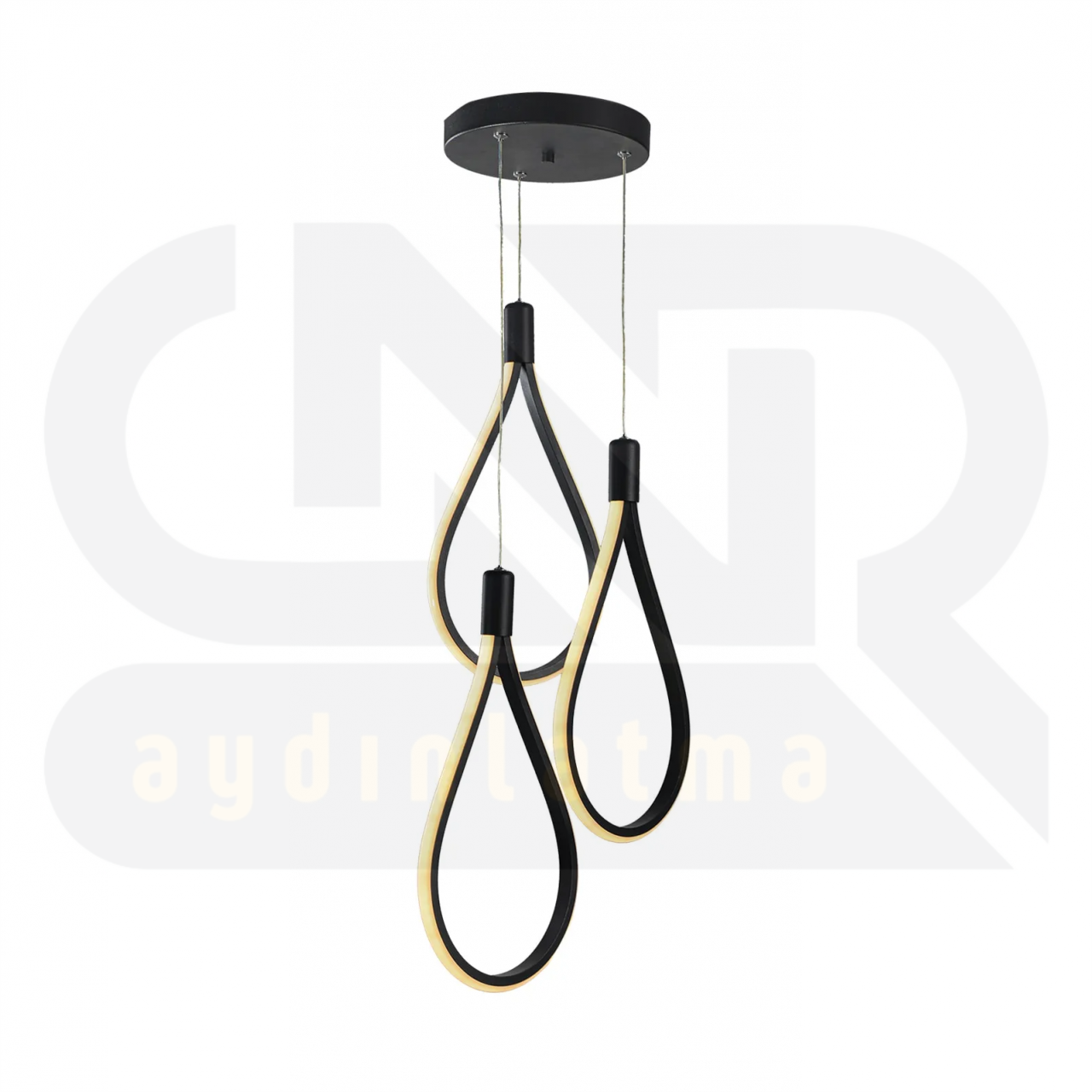 Rain 3LÜ Sarkıt Siyah Led Avize